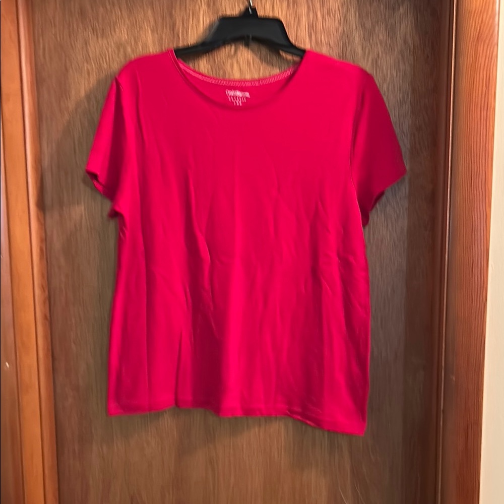 Croft & Barrow Red Boxy Short Sleeve T-Shirt